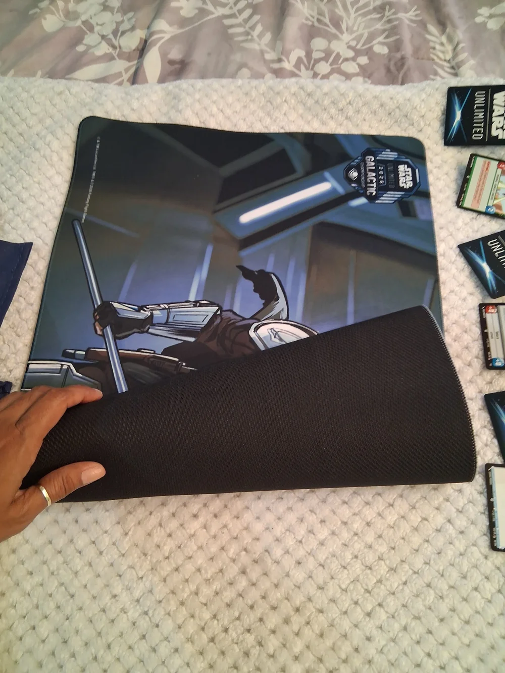 Star Wars Navy Blue Mandalorian Playmat and Tote Set